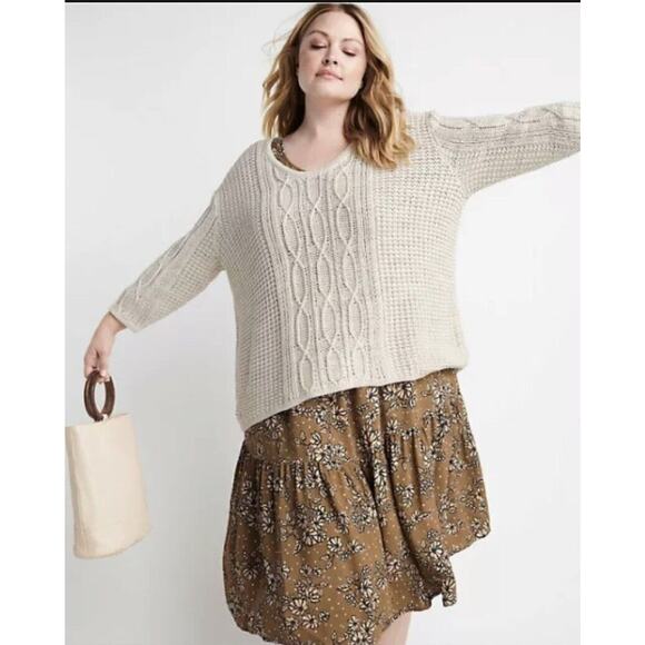 Ryllace Peasant 100% VISCOSE Mustard Promenade Tiered Floral Dress Plus Sz 20 1x - Picture 2 of 9